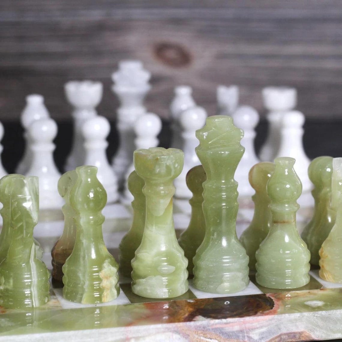 Green Onyx Marble Chess Set | Unique Handcrafted Marble Chess Set | Best Selling Chess Set