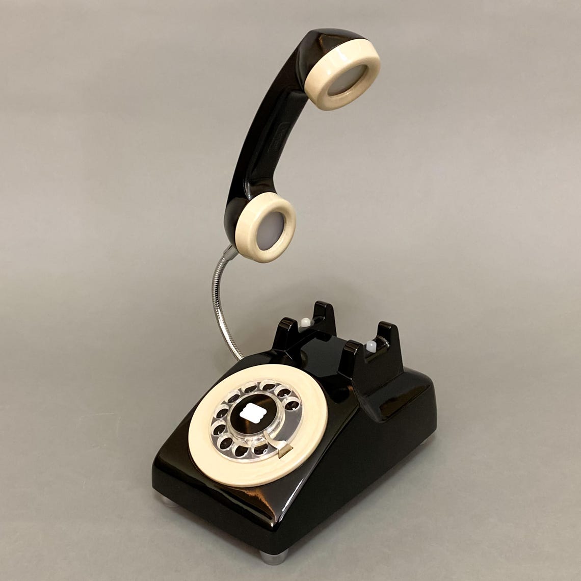 📞Upcycled Rotary Phone Lamp, Vintage Orange Desk Light,Mid Century Lighting