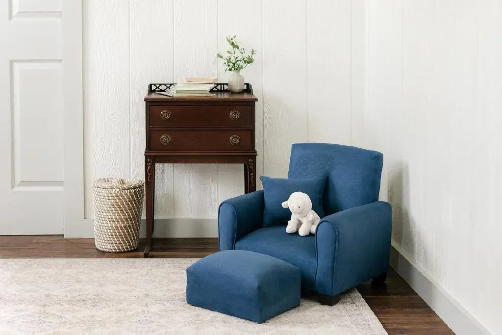 Child's Upholstered Rocking chair / Chair - Navy Suede