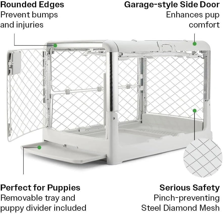 ✨Collapsible Dog Crate with Wheels, Premium Portable Dog Crate
