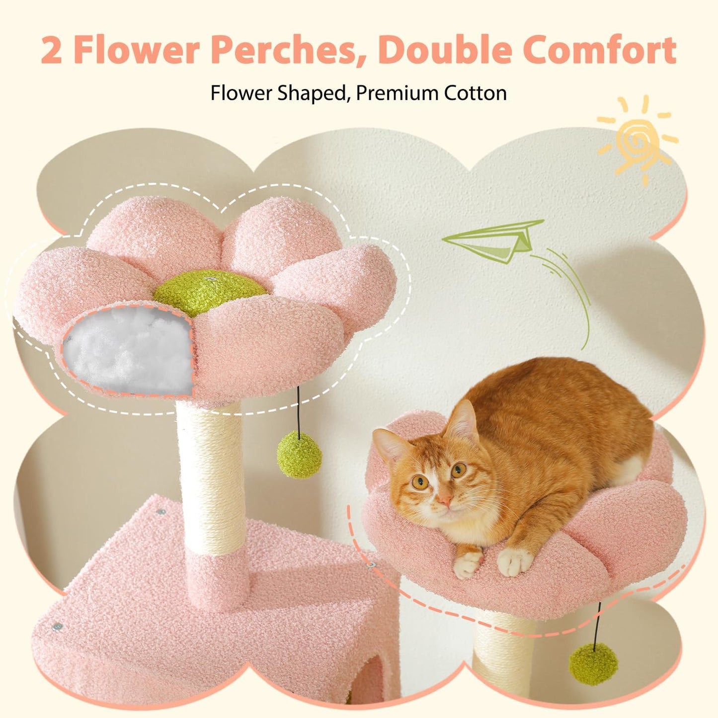 😺72 Inches Large Cat Tower with Steel Frame Hammock and 7 Scratching Posts, Tall Cat Tree with 2 Condos and Perches for Large Indoor Cats