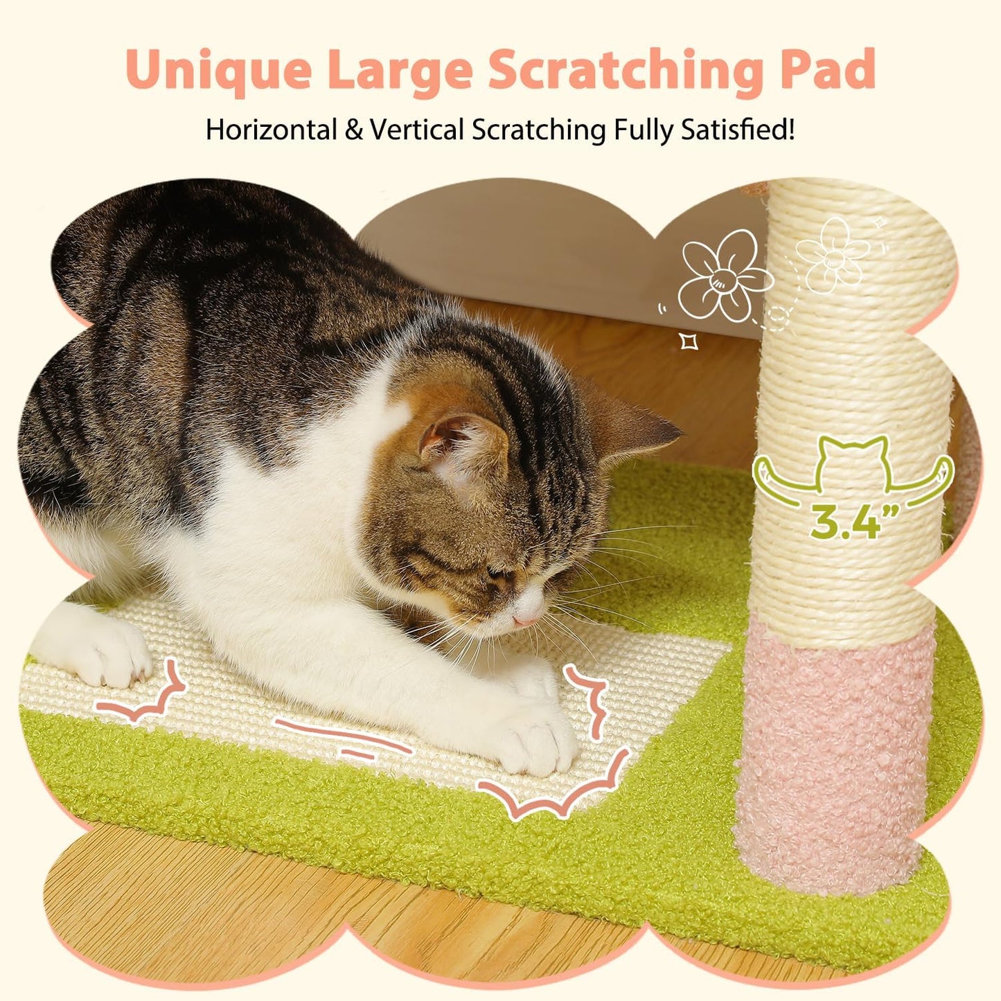 😺72 Inches Large Cat Tower with Steel Frame Hammock and 7 Scratching Posts, Tall Cat Tree with 2 Condos and Perches for Large Indoor Cats