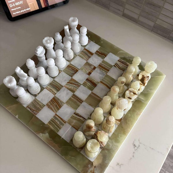 Green Onyx Marble Chess Set | Unique Handcrafted Marble Chess Set | Best Selling Chess Set