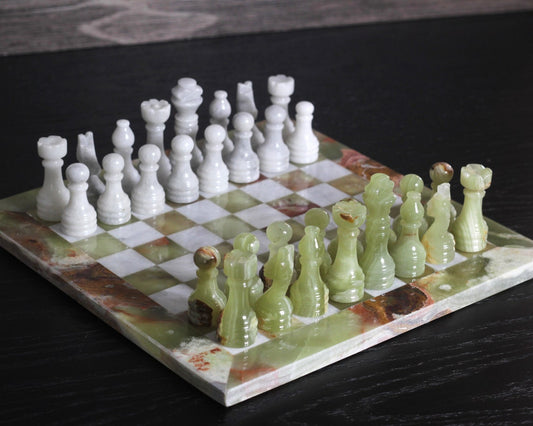 Green Onyx Marble Chess Set | Unique Handcrafted Marble Chess Set | Best Selling Chess Set