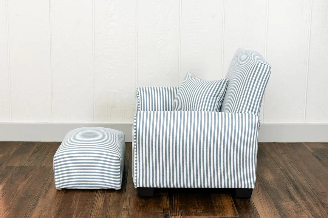 Toddler Chair - Blue/White Striped