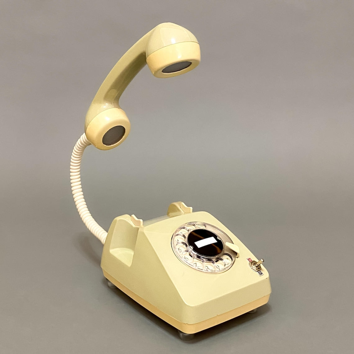 📞Upcycled Rotary Phone Lamp, Vintage Orange Desk Light,Mid Century Lighting