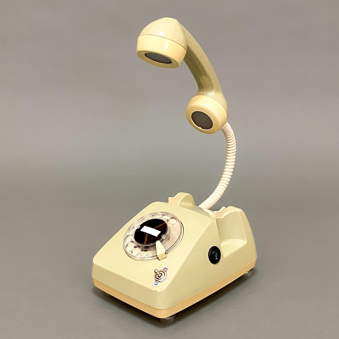 📞Upcycled Rotary Phone Lamp, Vintage Orange Desk Light,Mid Century Lighting