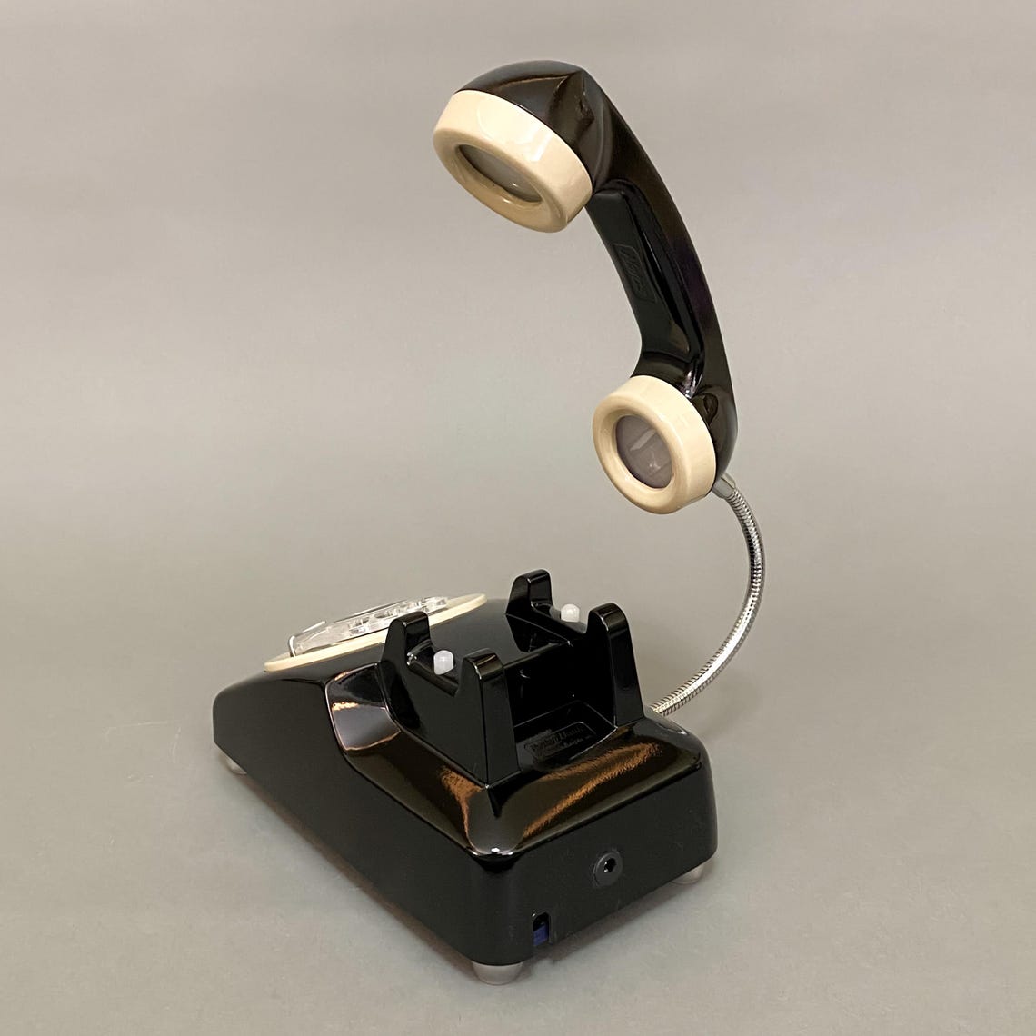 📞Upcycled Rotary Phone Lamp, Vintage Orange Desk Light,Mid Century Lighting