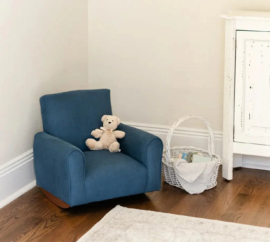 Child's Upholstered Rocking chair / Chair - Navy Suede
